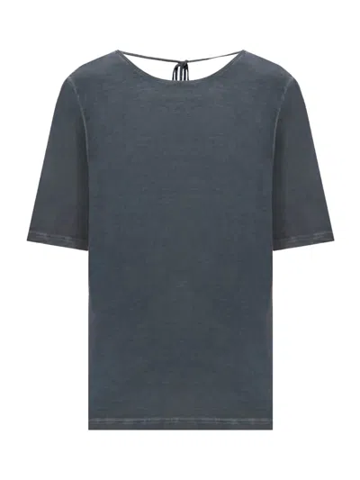 Uma Wang Open-back Slub Modal T-shirt In Blue