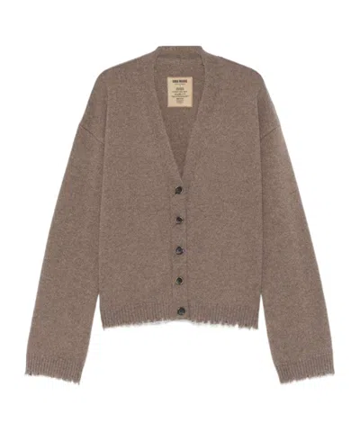 Uma Wang Over Cashmere Cardigan In Brown