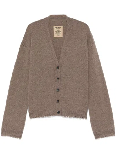 Uma Wang Over Cashmere Cardigan In Brown