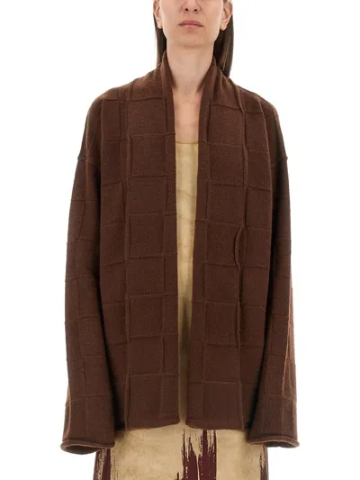 Uma Wang Long-sleeved Sweater Cardigan In Brown
