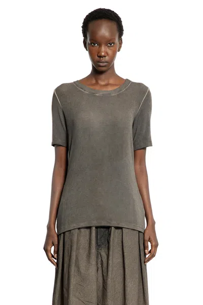 Uma Wang Overdyed Cotton Jersey T-shirt In Brown