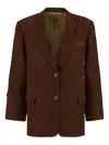 Uma Wang Oversized Jacket In Brown