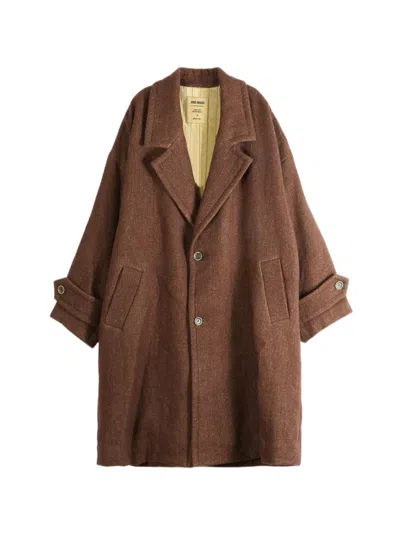 Uma Wang Oversized Notched-lapel Coat In Brown