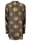 Uma Wang Oversized Printed Shirt With Front Button Closure And Regular Collar In Multi