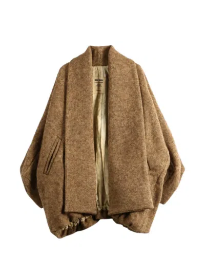 Uma Wang Oversized Shawl-collar Jacket In Brown