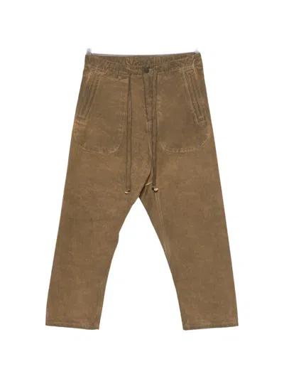 Uma Wang Pagiama Drawstring-waist Panelled Trousers In Brown
