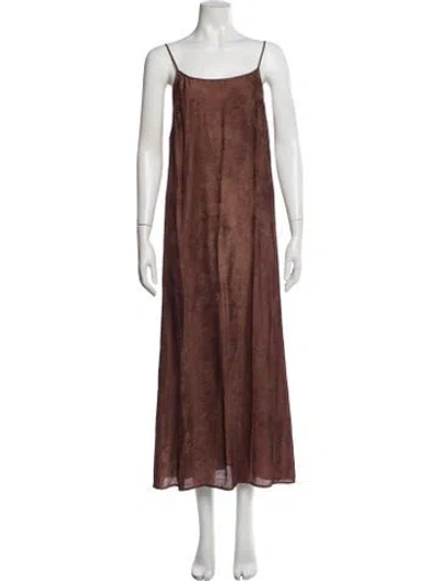 Pre-owned Uma Wang Paisley Print Long Dress W/ Tags In Brown