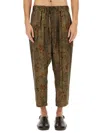 Uma Wang Floral Patterned Pajama Pants With Elastic Waistband In Multicolour