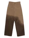 Uma Wang Wide Leg Regular Fit Trousers With Pockets In Brown
