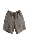 Uma Wang Pallor Patterned Drawstring Shorts In Gray