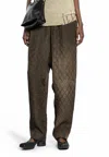 Uma Wang Patterned Trousers In Brown