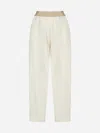 UMA WANG PALMER PINSTRIPE COTTON-BLEND TROUSERS