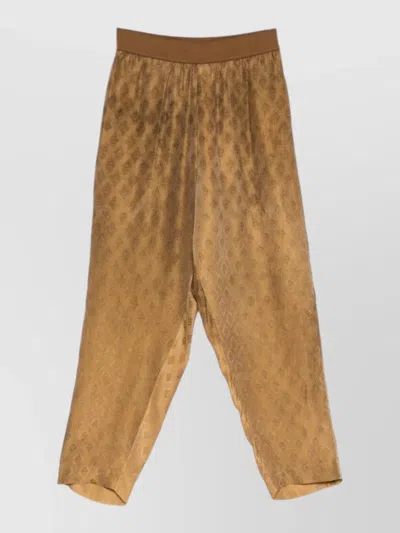 Uma Wang Palmer Relaxed Ankle Trousers Diamond Pattern In Brown