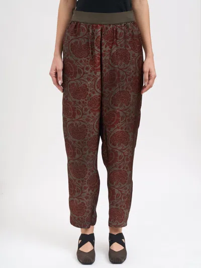 Uma Wang Palmer Trousers In Viscose And Cupro In Burgundy