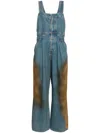 Uma Wang Blue And Brown Cotton Jumpsuit In Blue