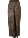 Uma Wang Pantaloni Larghi In Jacquard Con Fiori 'pansy'