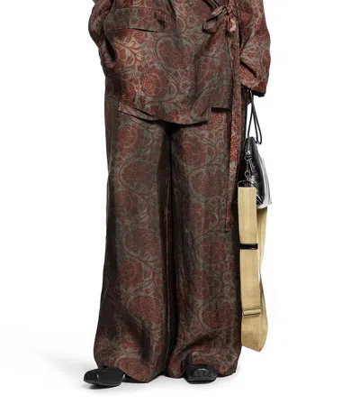 Uma Wang Pansy Printed Pants In Gold