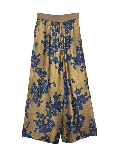 Uma Wang Pansy Floral-print Trousers In Brown