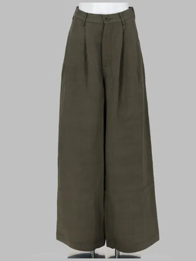 Uma Wang Paella Wide Leg Pleated Pants Belt Loops In Gray