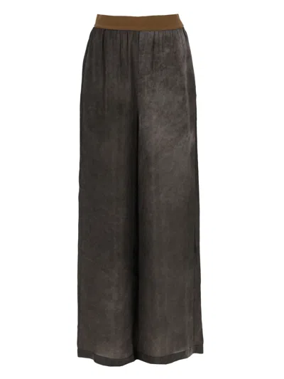 Uma Wang Cropped Cupro Trousers For Women In Brown