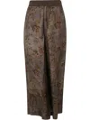 Uma Wang Pantaloni Larghi In Jacquard Con Fiori 'pansy' In Green