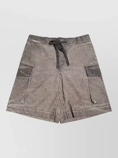Uma Wang Panther Knee Length Relaxed Cargo Shorts In Gray
