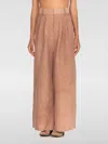 Uma Wang Linen And Cotton High Waist Trousers In Brown