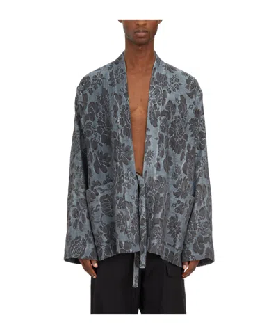 Uma Wang Jacquard Jacket In Uw380 Steel Blue