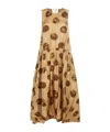 Uma Wang Sleeveless Tiered Dress Abstract Print In Brown