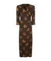 Uma Wang Abstract Pattern Dress Belted Waist In Brown