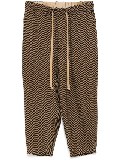 Uma Wang Patterned Drop-crotch Trousers In Black