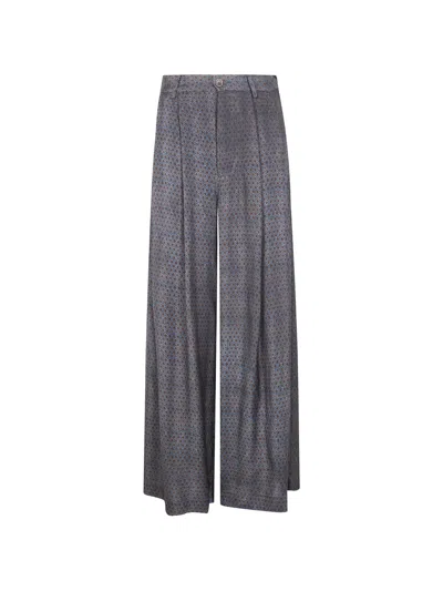 Uma Wang Patterned Palazzo Pants In Blue