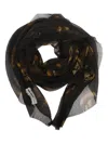 Uma Wang Abstract Patterned Lightweight Sheer Rectangular Scarf In Brown