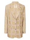 Uma Wang Patterned Single-breasted Blazer In Neutral