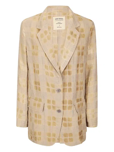 Uma Wang Patterned Single-breasted Blazer In Neutral
