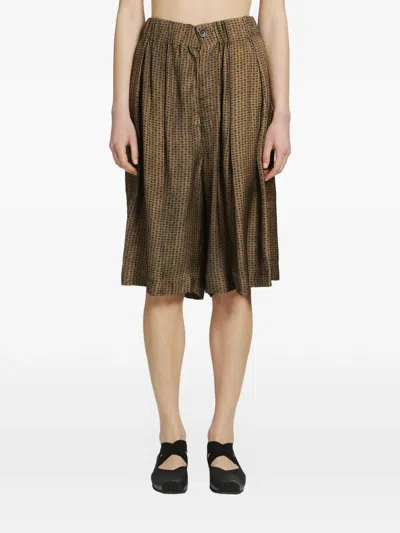 Uma Wang Patterned Trousers In Brown