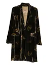 Uma Wang Patterned Velvet Blazer In Black