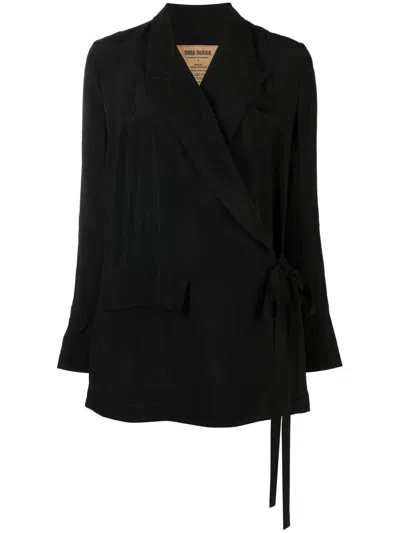 UMA WANG PEAK-LAPELS TIE-WAIST BLAZER