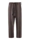 Uma Wang Striped Trousers Featuring Pockets In Gris