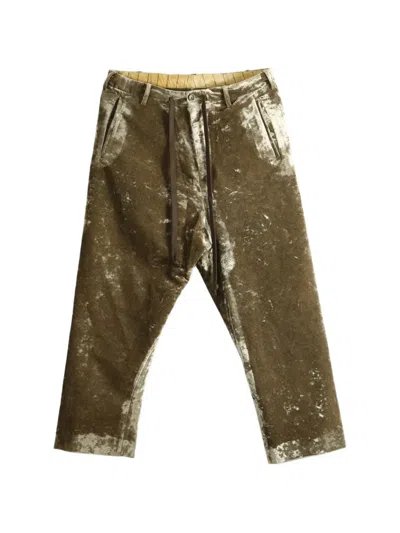 Uma Wang Perch Velvet Drawstring Trousers In Brown