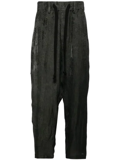Uma Wang Drop-crotch Tapered Trousers In Green