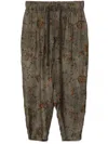 Uma Wang Floral Patterned Pajama Pants With Elastic Waistband In Grey