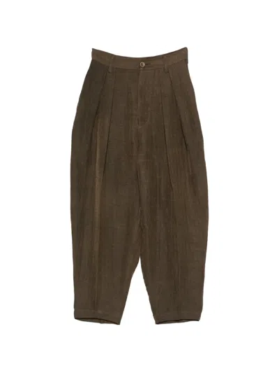 Uma Wang Pirde Pleated Trousers In Brown