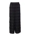 Uma Wang Flared Trousers With Sheer Overlay And Textured Fabric In Black