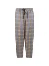 Uma Wang Plaid Drawstring Trousers In Multi