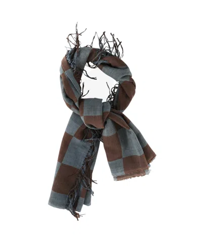 Uma Wang Plaid Scarf In Blue