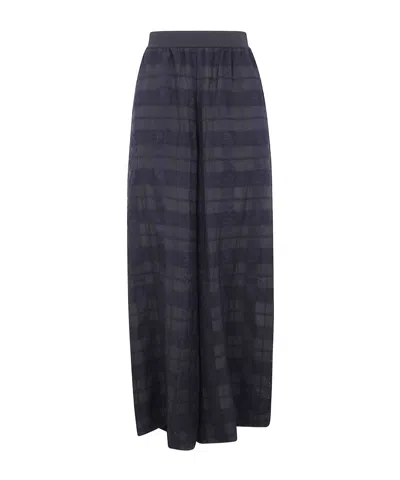 Uma Wang Plaid Wide-leg Pants In Blue