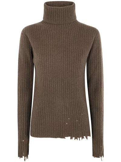 Uma Wang Turtleneck Knitted Jumper In Brown