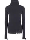 Uma Wang "plain Ws" High Neck Rib Top Clothing In Blue