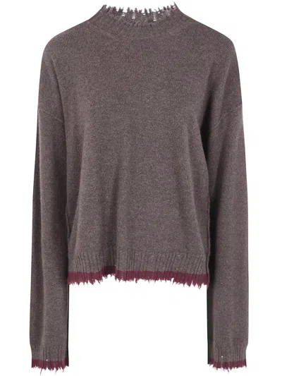 Uma Wang Cashmere Long-sleeve Sweatshirt In Brown